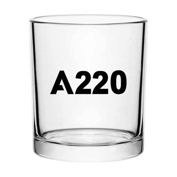 A220 Flat Text Designed Special Whiskey Glasses Online now