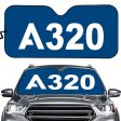 A320 Flat Text Designed Car Sun Shade Sale