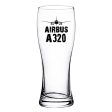 Airbus A320 & Plane Designed Pilsner Beer Glasses on Sale