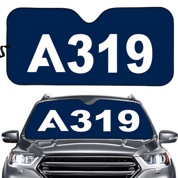 A319 Flat Text Designed Car Sun Shade Sale