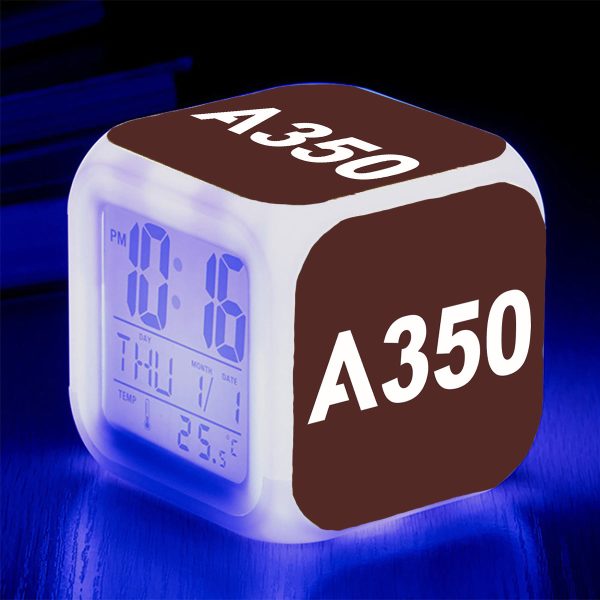 A350 Flat Text Designed  7 Colour  Digital Alarm Clock Online Sale