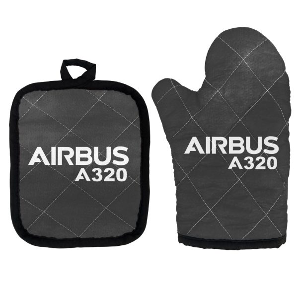 Airbus A320 & Text Designed Kitchen Glove & Holder on Sale