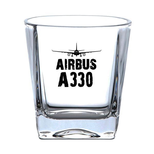 Airbus A330 & Plane Designed Whiskey Glass Online now