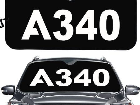 A340 Flat Text Designed Car Sun Shade Online Hot Sale