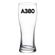 A380 Flat Text Designed Pilsner Beer Glasses Fashion