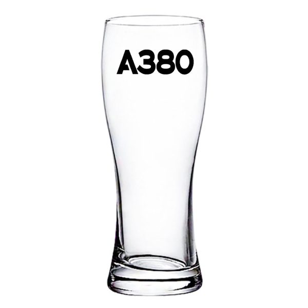 A380 Flat Text Designed Pilsner Beer Glasses Fashion