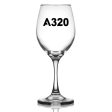 A320 Flat Text Designed Wine Glasses For Discount