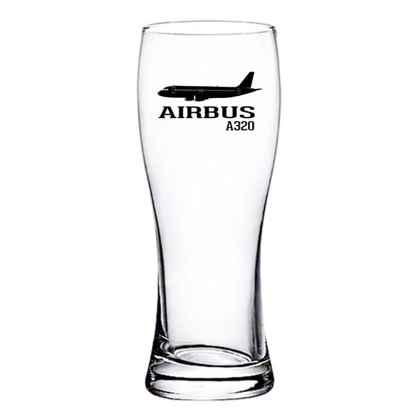 Airbus A320 Printed Designed Pilsner Beer Glasses Sale