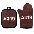 A319 Flat Text Designed Kitchen Glove & Holder Hot on Sale