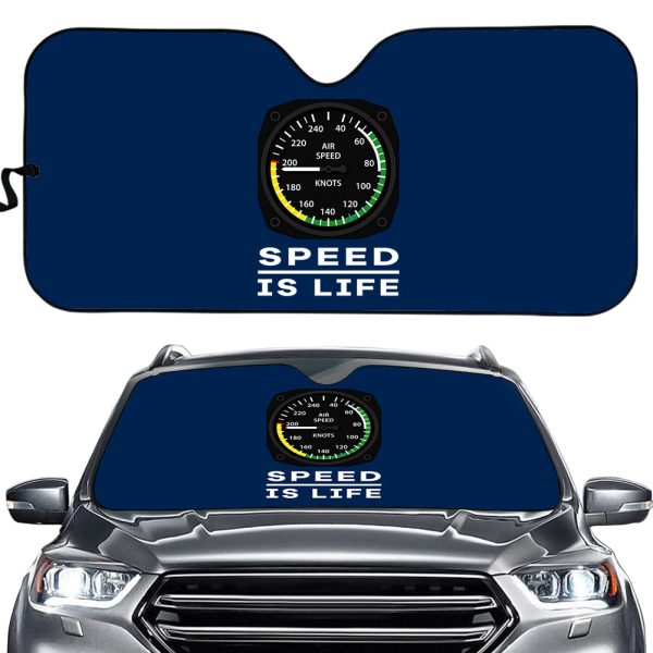 Speed Is Life Designed Car Sun Shade Online Sale