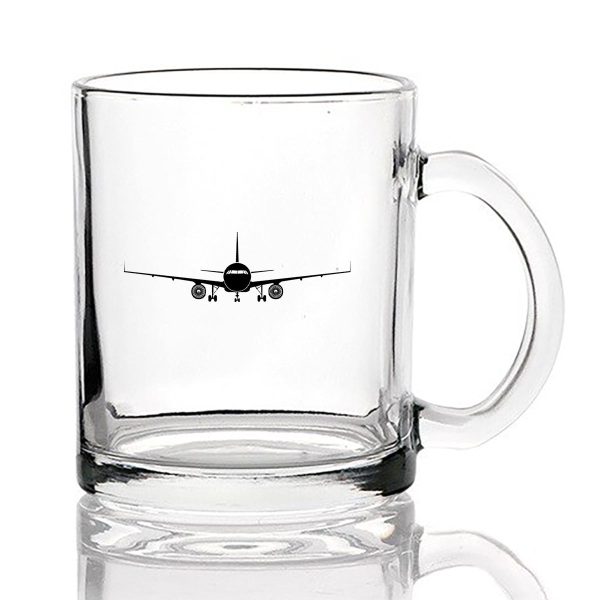 Airbus A320 Silhouette Designed Coffee & Tea Glasses Fashion